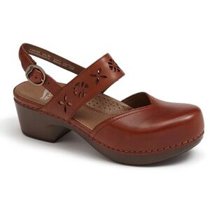 Dansko Leather Clog Sandals Brown Slingback Comfort Shoes Womens 41